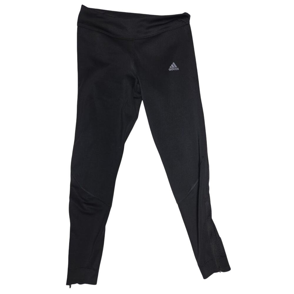 adidas Climacool Running Leggings Mesh Ankle Zip Black Size S